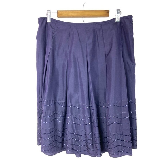 Talbots Silk Beaded/Sequin Skirt - Picture 1 of 9